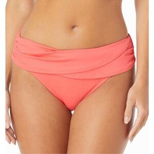 Vince Camuto Women's Draped High-Waist Swim Bottom Swimsuit (L, Watermelon)